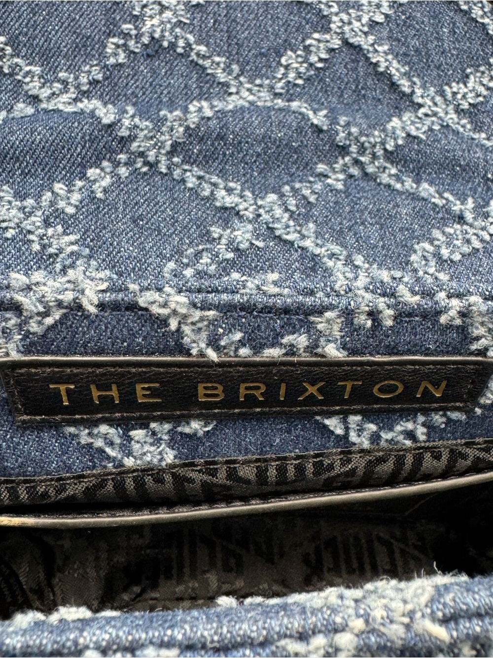 Kurt Geiger Brixton Denim Quilted Two-Way Bag w/ Pewter Tone Hardware & Dust Bag - Picture 11 of 13